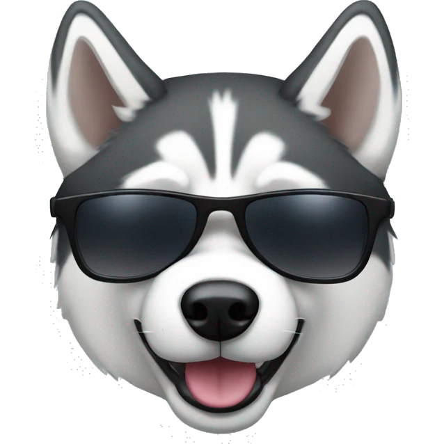 Husky with sunglasses emoji