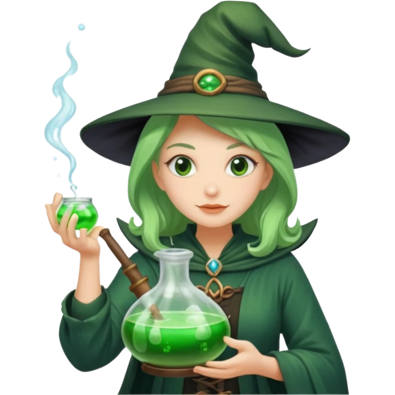 green witch cooking potion emoji