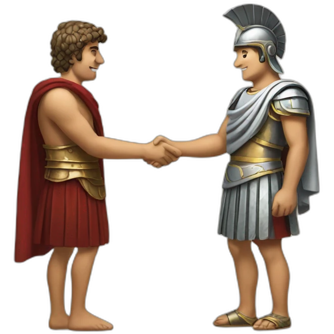 ancient rome shaking hands emoji