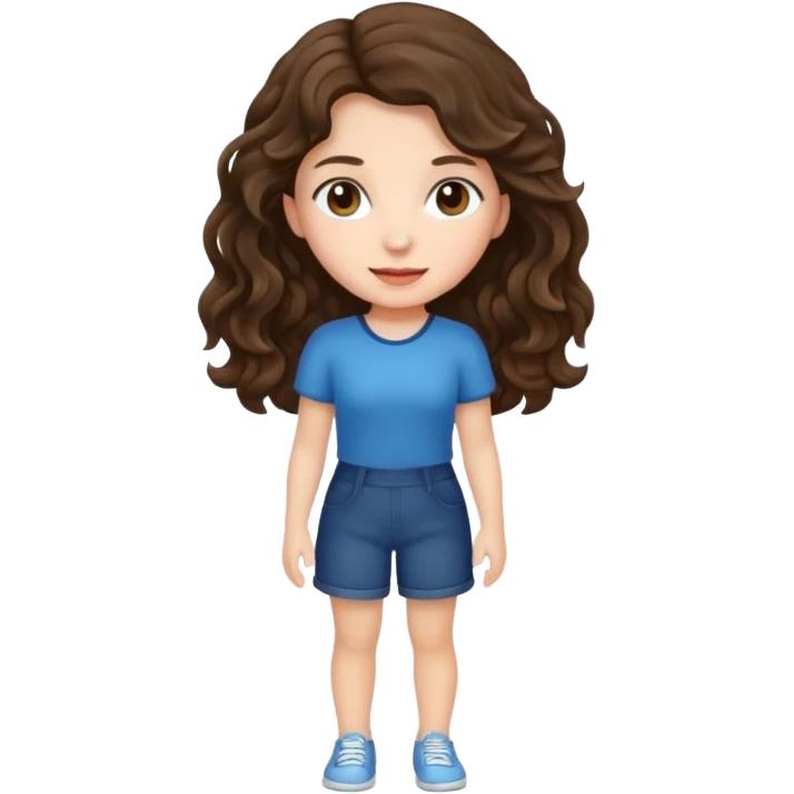 Brunette girl wavy nothing underneath full body  emoji