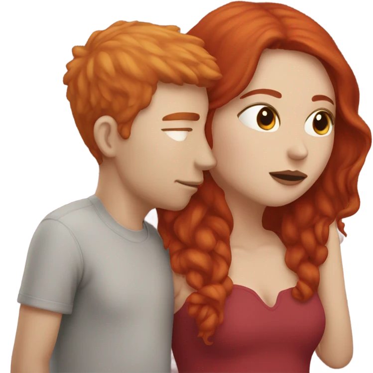 me kissing a red head girl emoji