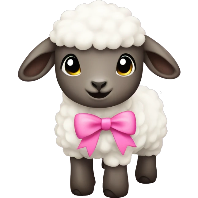 Lamb with a pink bow emoji