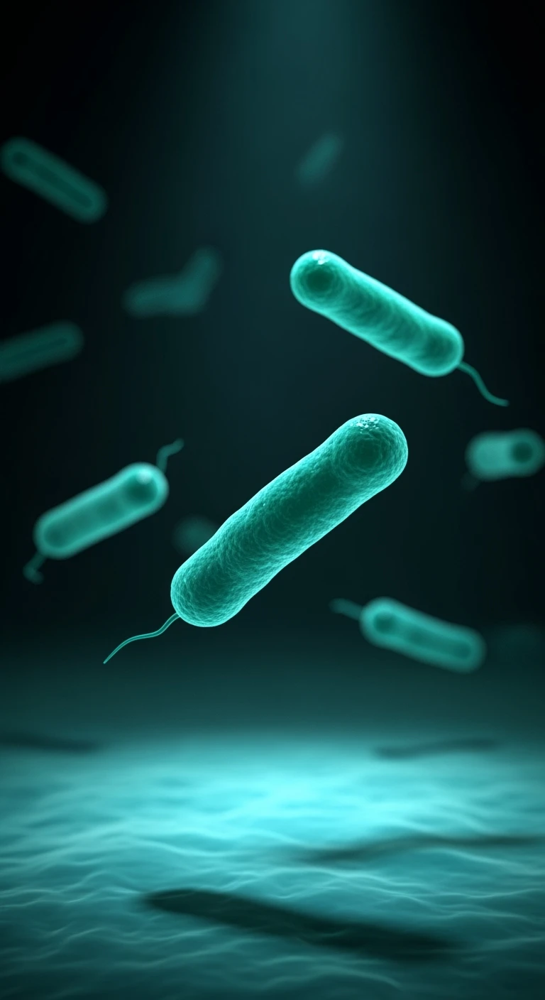 batteri intestinali turchesi fluttuano in aria, ma iperrealistica 4k emoji