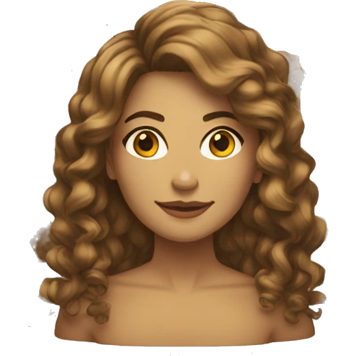 emoji mulher branca, cabelo castanho claro emoji