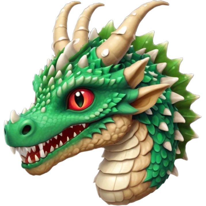 poisonous mushroom dragon beast portrait, head and shoulders only, small dragon face, mushroom cap scales, glowing green spores, sharp teeth, fantasy animal monster vibe, 3D cartoon, mobile game icon style, clean background, no text, no watermark

 emoji