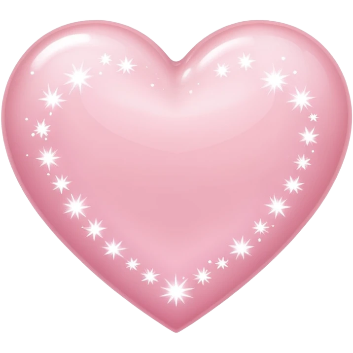 Light pink heart with big white sparkles 🍜 emoji