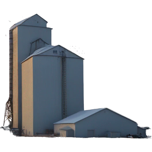 Snow around grain elevator emoji