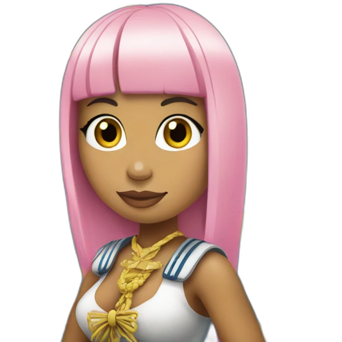 nicki minaj with ukrainian flag on the background emoji