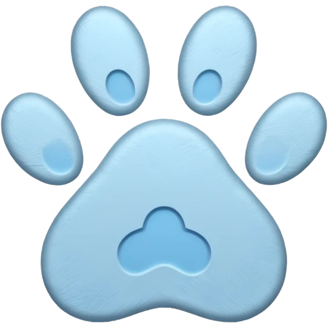 a pastel blue pawprint emoji