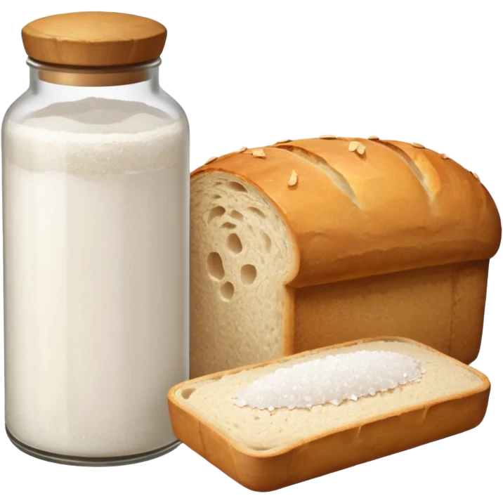  one simple a bottle of salt and a loaf of bread emoji