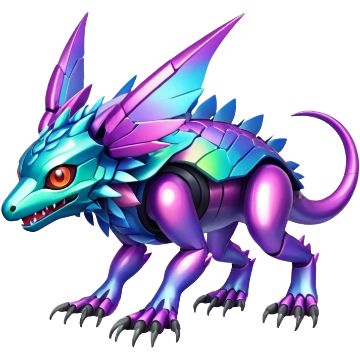  colorful cyber-Fakémon-Digimon-Trico-Vernid-creature (full body) emoji