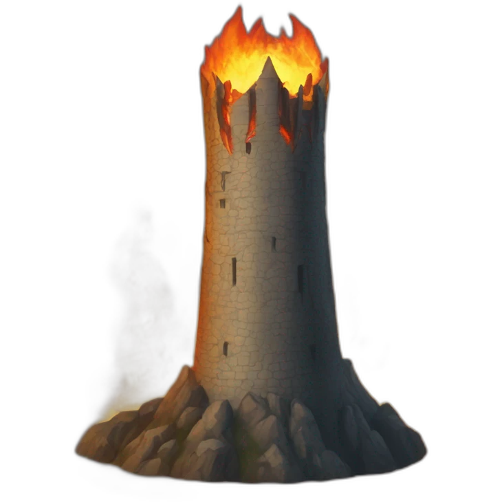 tower with a fire Sauron eye on it emoji