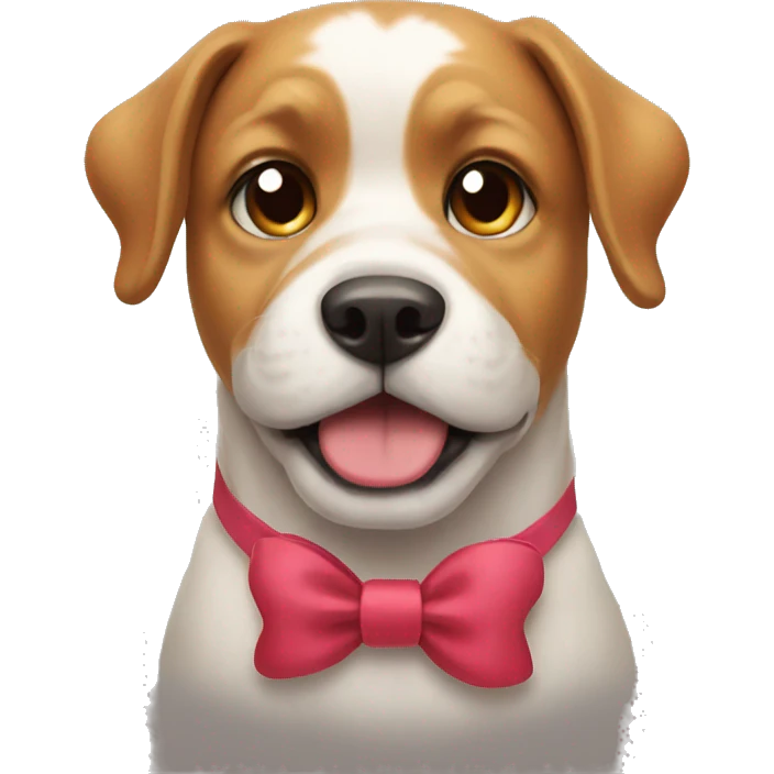 Dog wearing bow emoji