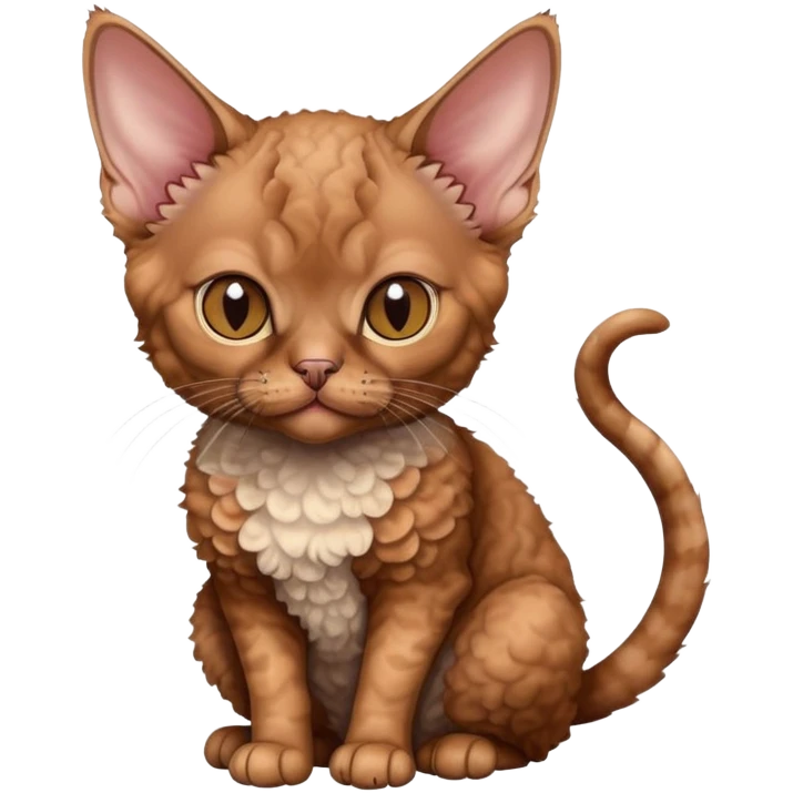 Brown Devon cat sitting emoji