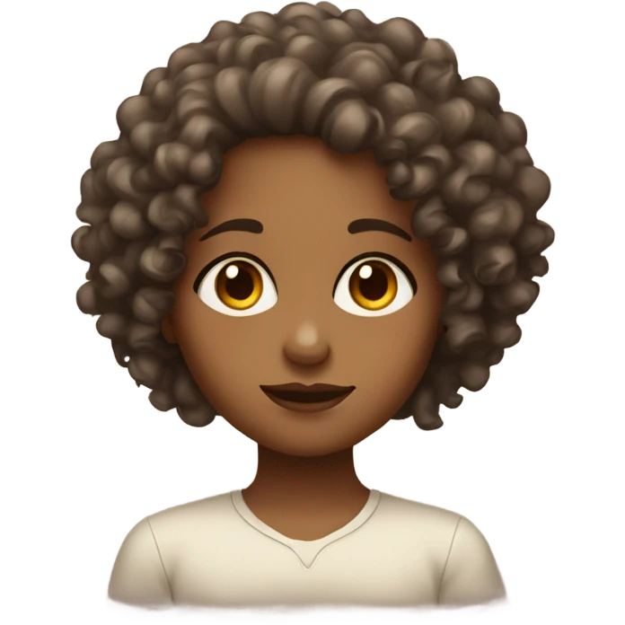curly haired brown girl with brown eyes side eye  emoji