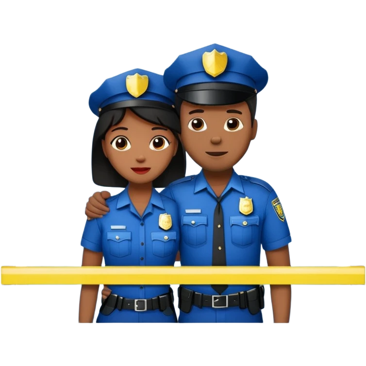 Black love with police line emoji