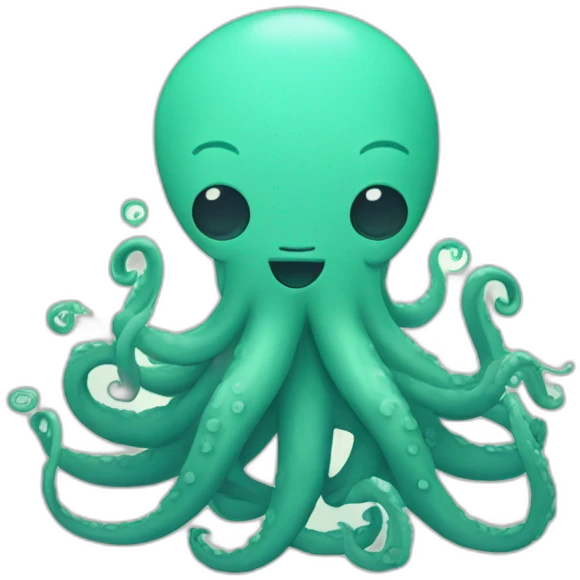 Cute kraken cute face eyes closed making yoga emoji