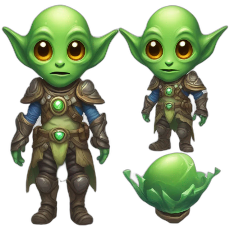 Alien character for RPG game  inspired by Hearthstone  emoji