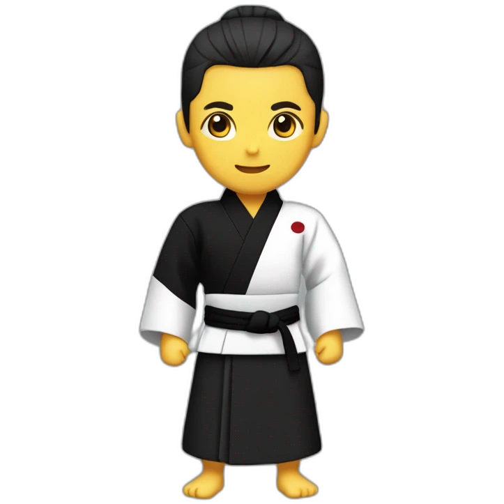 aikido stand up no hat black hakama emoji