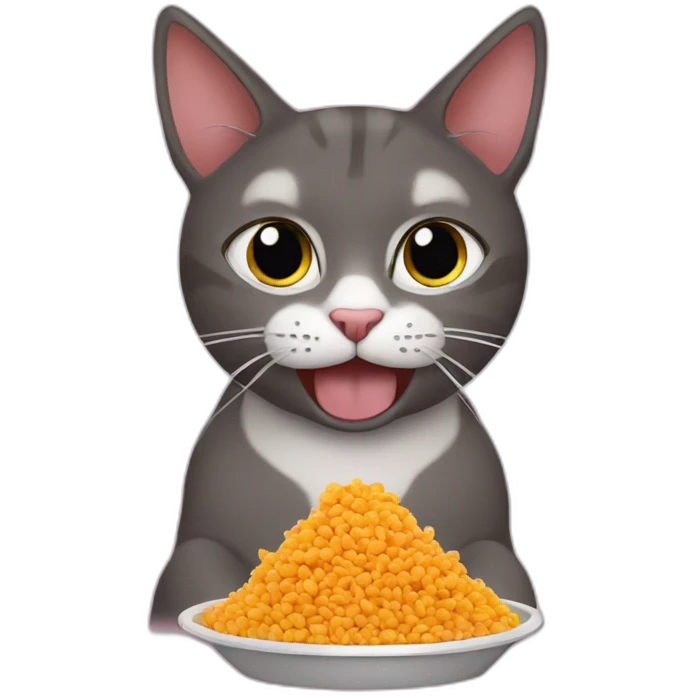 Cat eats cat food  emoji
