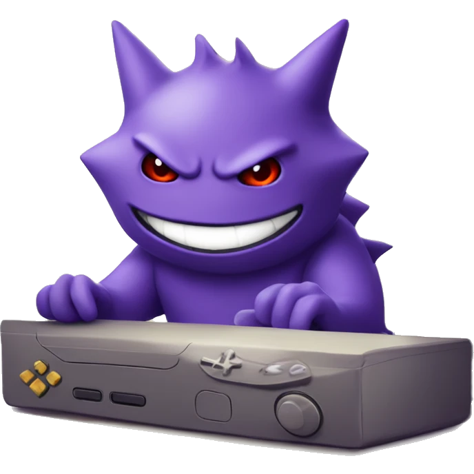 Gengar chibli, playing video games  emoji
