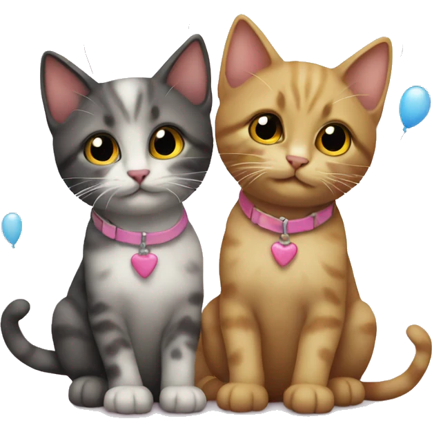 two kitten best friends birthday emoji