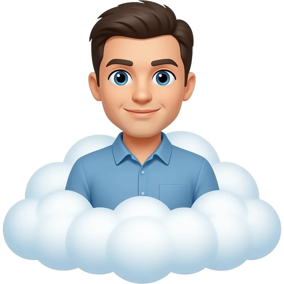 Resimdeki adam bulutta emoji