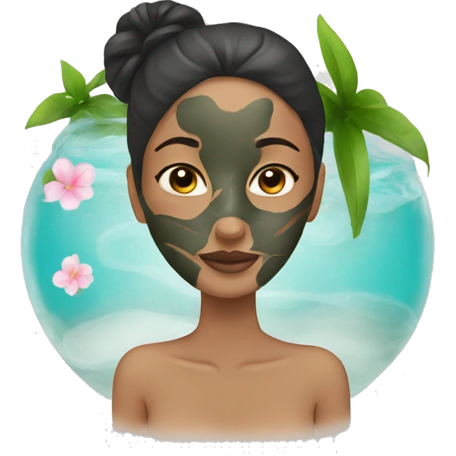 SPA, face mask, relax, girl  emoji