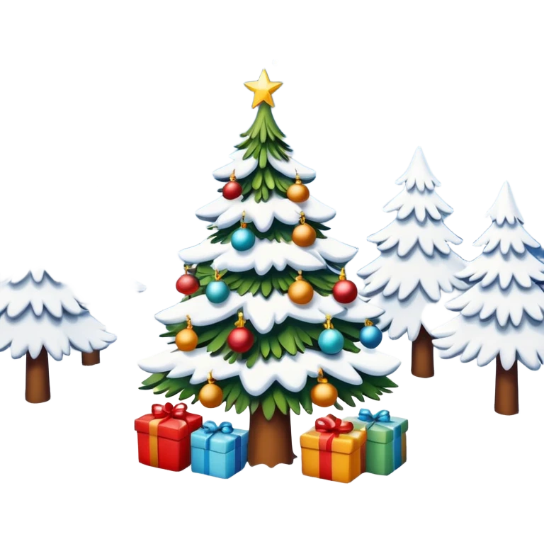 Snow covered christmas scene emoji