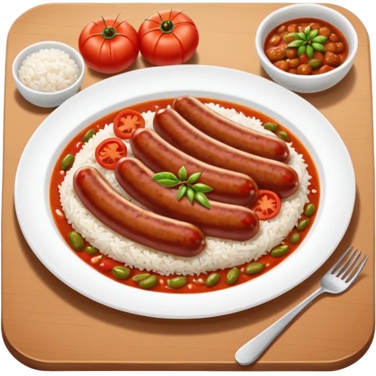 emoji of Rougail saucisse meal. Typical Reunion island meal emoji