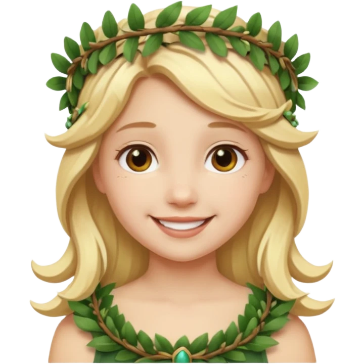 a blonde girl wearing laurel wreaths emoji