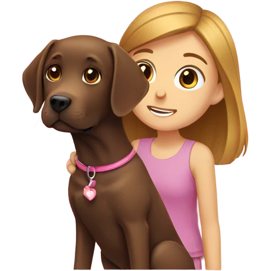Brown labrador with girl emoji