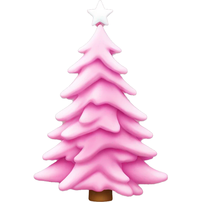 Pink Christmas tree with white star emoji