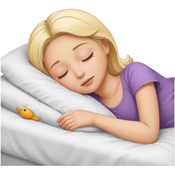 Blonde girl sleeping in bed emoji
