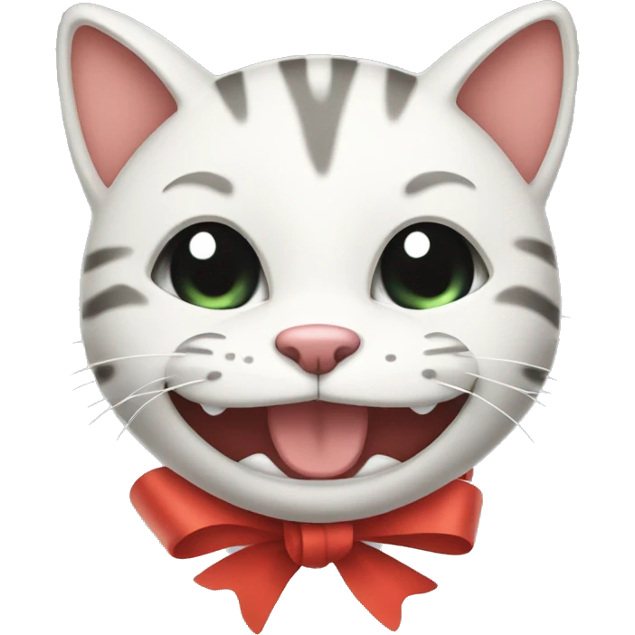GRINNING CAT WITH RIBBON emoji