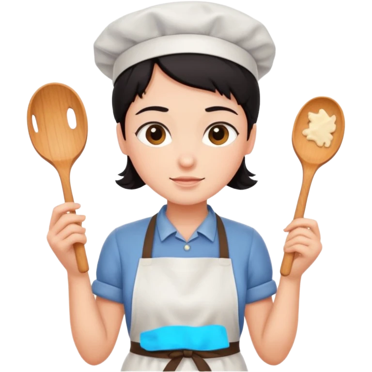 confeiteira do cabelo preto emoji