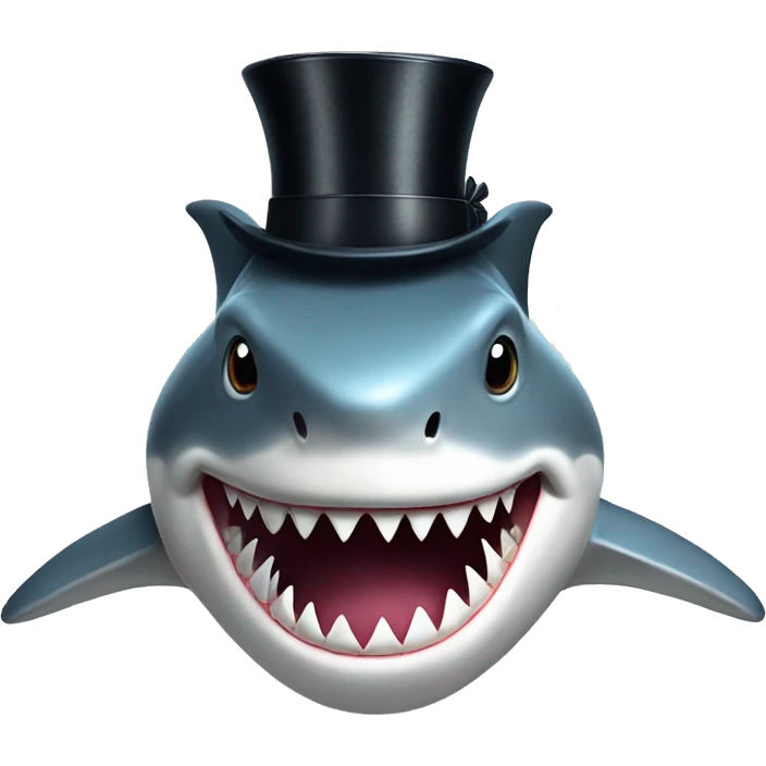 A shark with a very facy tophat emoji