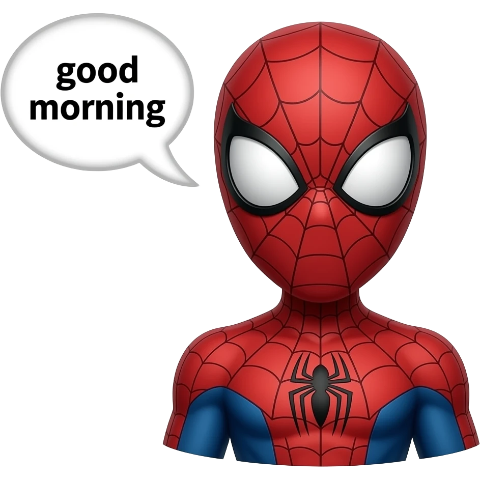 Spiderman Spiderman emoji that says good morning emoji