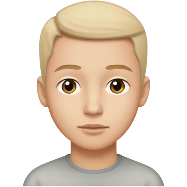 slight sideways three-quarters view of the same face, neutral expression emoji
