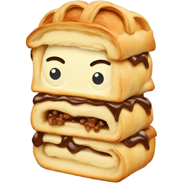 A person with a strudel for body emoji