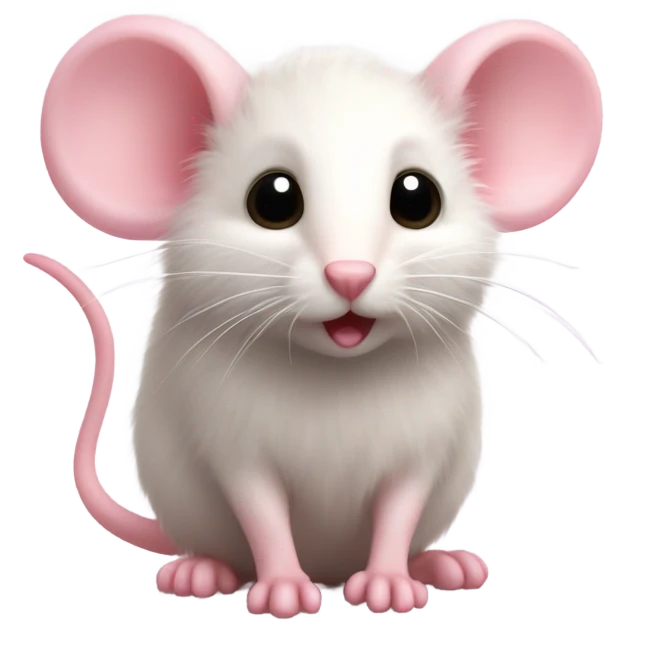 pink fluffy mouse emoji