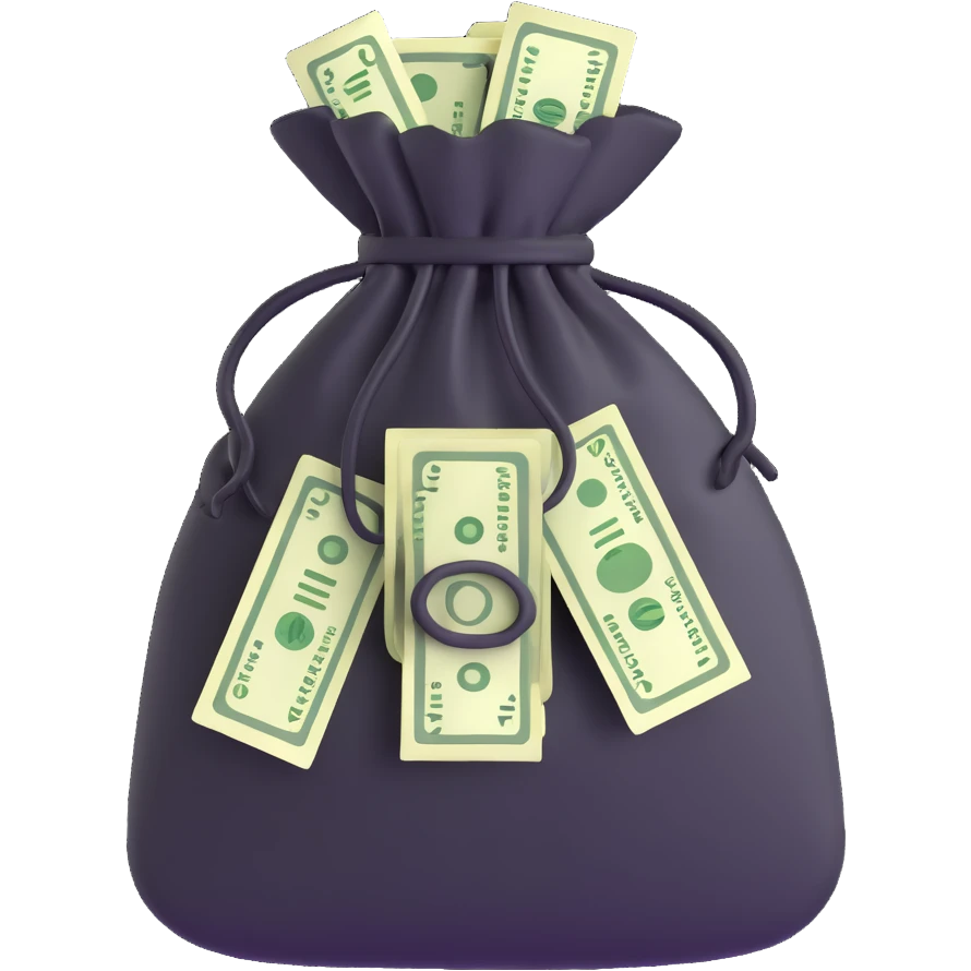 money bag with cash emoji
