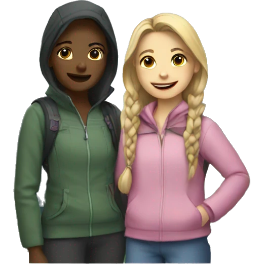 girls and mountain  emoji