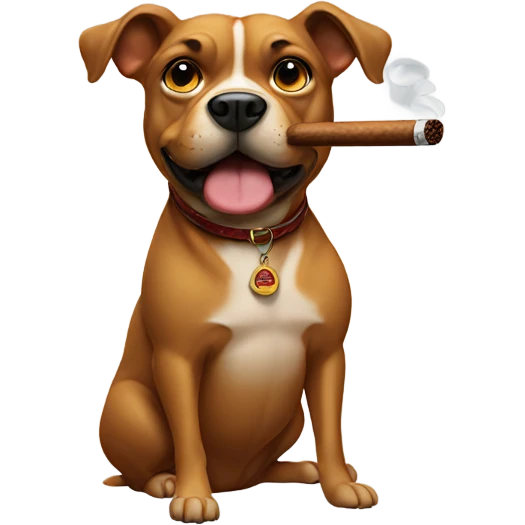 Dog smoking a cigar  emoji