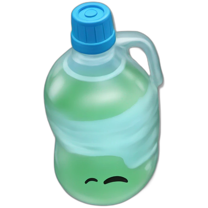 A 2 Liter water bottle spilling emoji