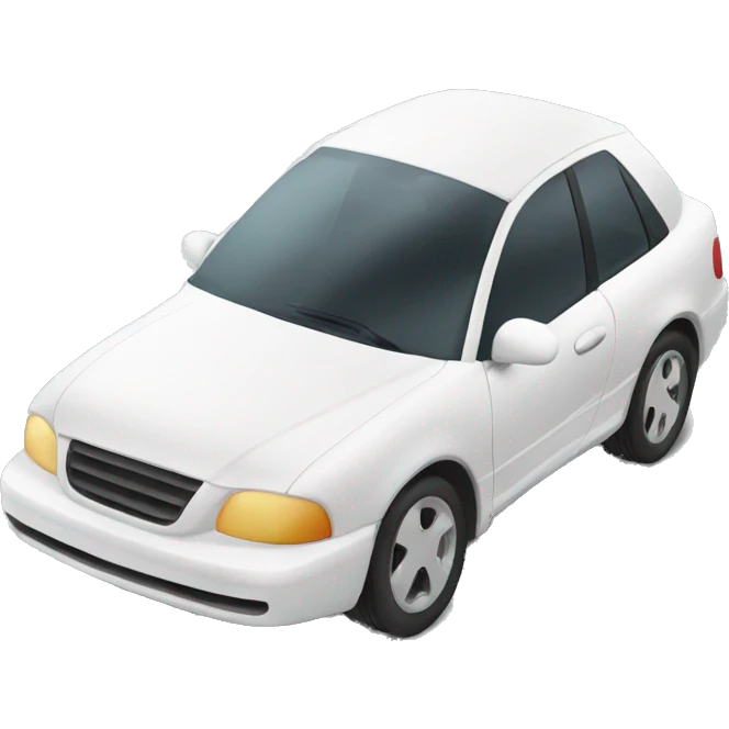 White car with smoke inside emoji