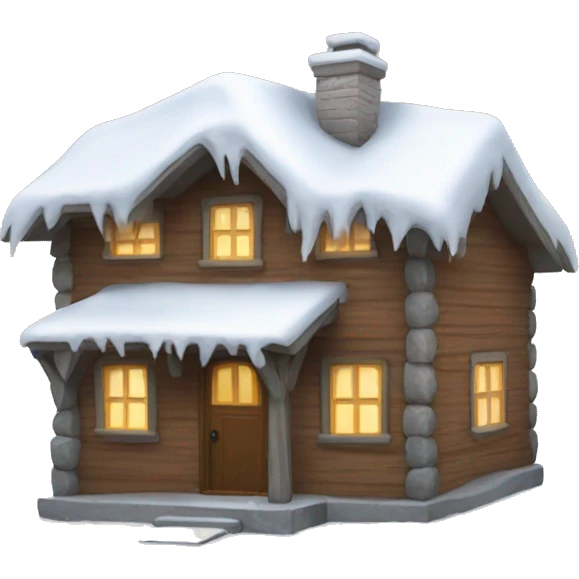 snowy little house emoji