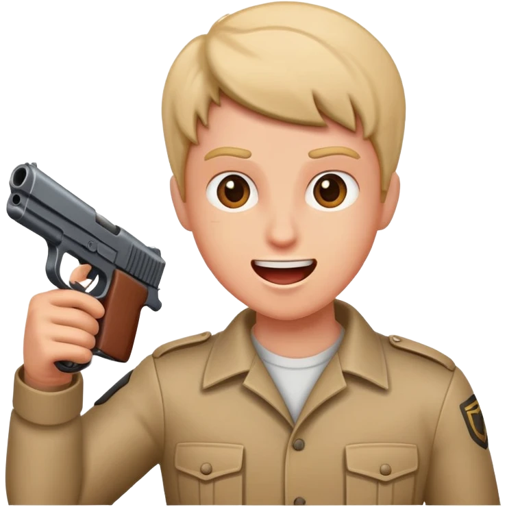 Gun to head and excited  emoji