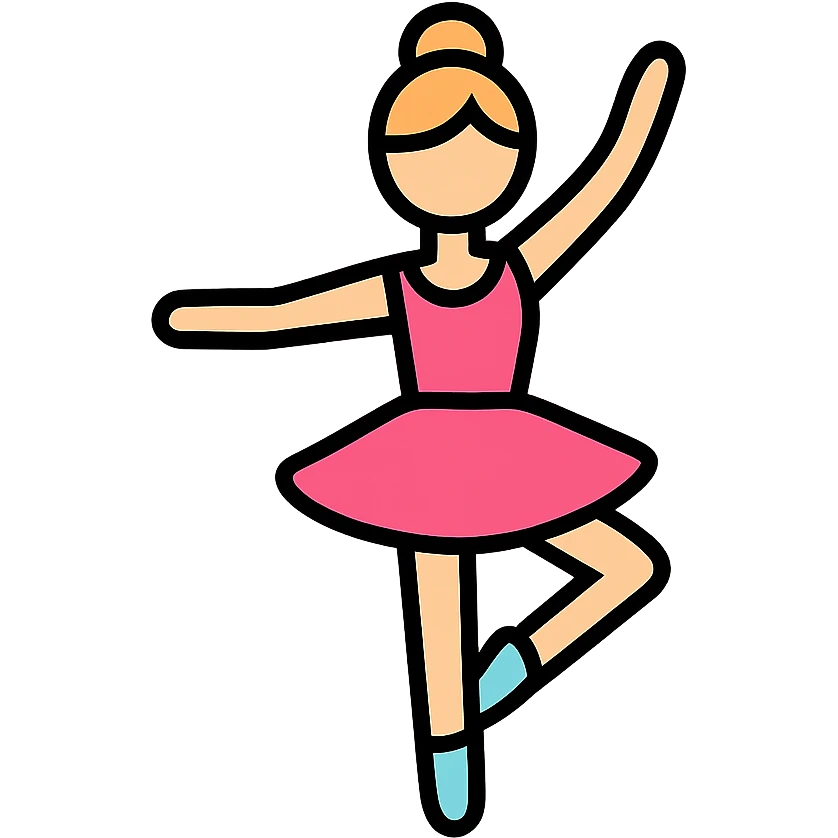 ballerina, color outline icon style emoji