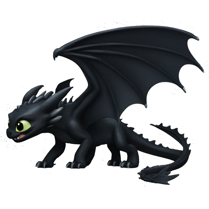 Toothless the Night Fury dragon emoji